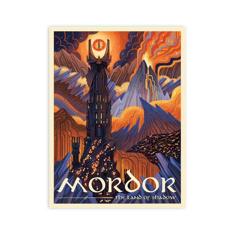 Tolkien Wall Art Canvas Painting Middle Earth Landscape LOTR Posters and Prints Wall Pictures Travel Gift Living Room Home Decor