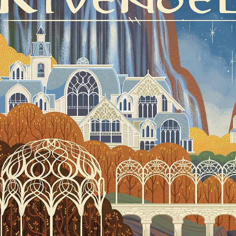 Tolkien Wall Art Canvas Painting Middle Earth Landscape LOTR Posters and Prints Wall Pictures Travel Gift Living Room Home Decor