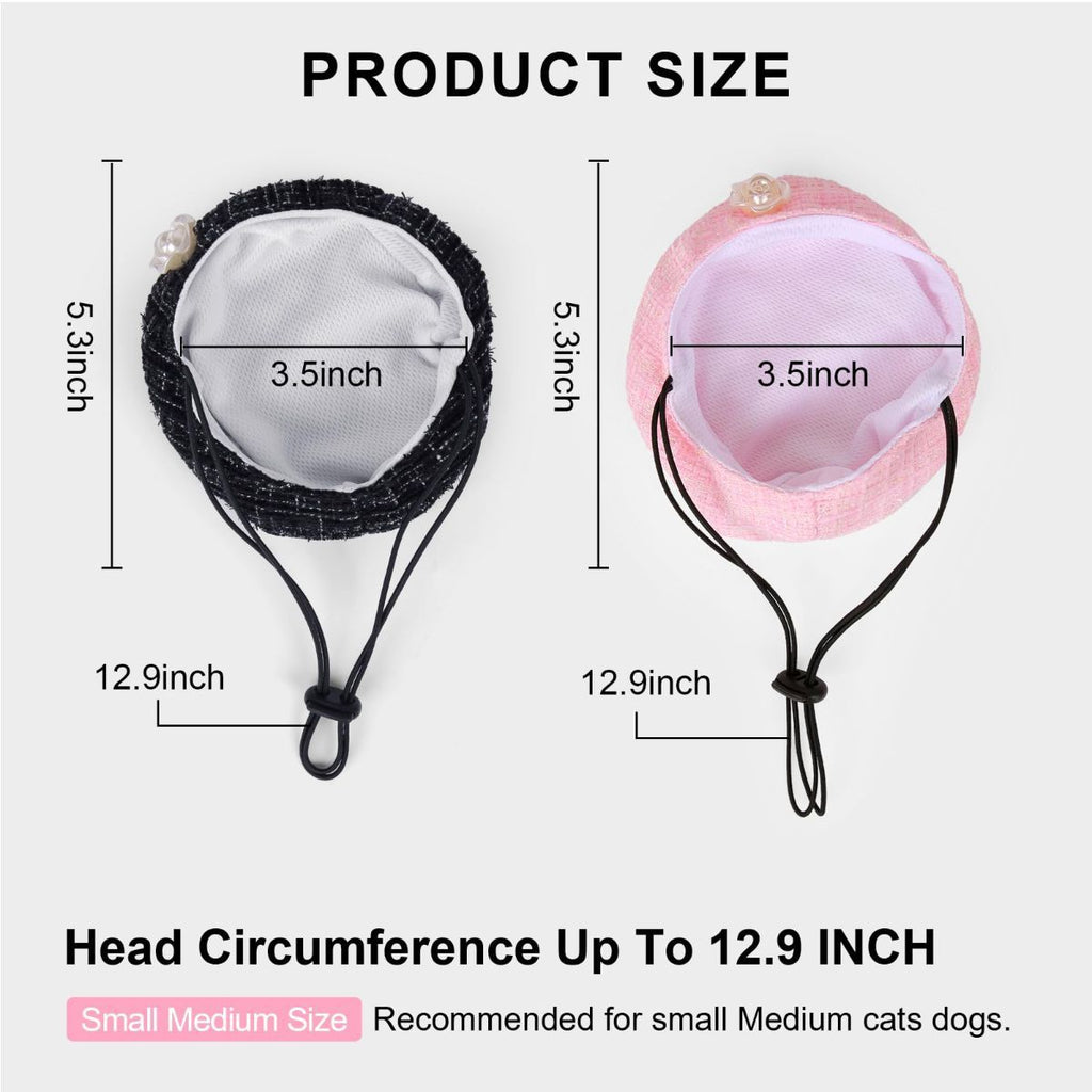 Cat Beret Cat Headscarf Pet Outfit Cat Accessories Halloween Pet Costume - Pink