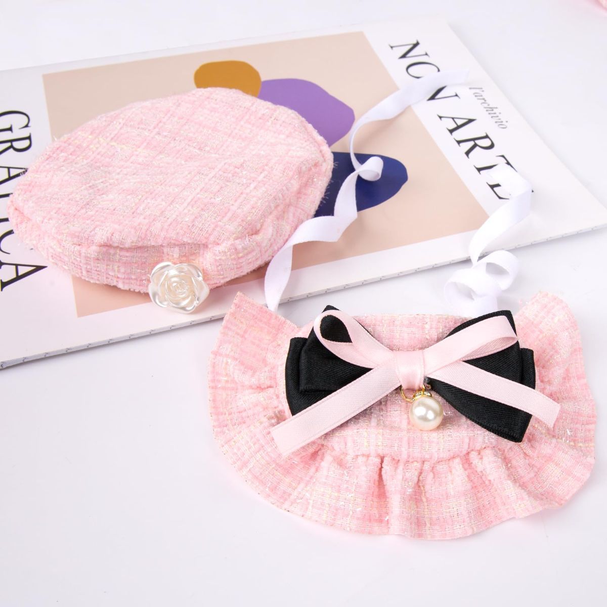 Cat Beret Cat Headscarf Pet Outfit Cat Accessories Halloween Pet Costume - Black