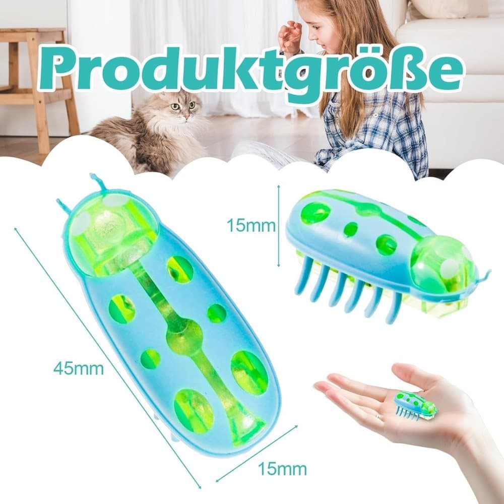 7-Piece Interactive Pet Toy for Cats and Dogs, Mini Beetle Electric Toy, Compatible with Small Pets, 4 Inches