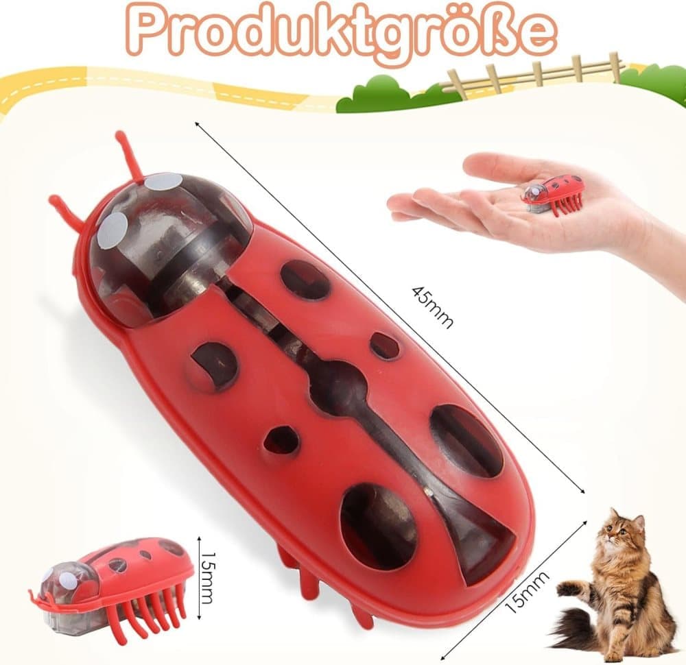 4-Piece Interactive Pet Toy for Cats and Dogs, Mini Beetle Electric Toy, Compatible with Small Pets, 4 Inches