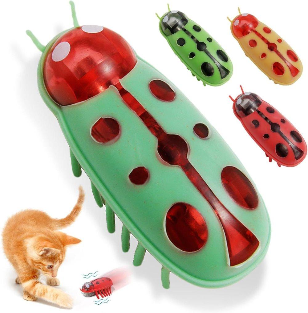 4-Piece Interactive Pet Toy for Cats and Dogs, Mini Beetle Electric Toy, Compatible with Small Pets, 4 Inches