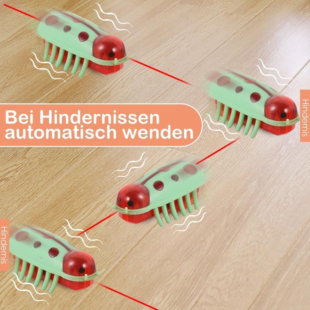 4-Piece Interactive Pet Toy for Cats and Dogs, Mini Beetle Electric Toy, Compatible with Small Pets, 4 Inches