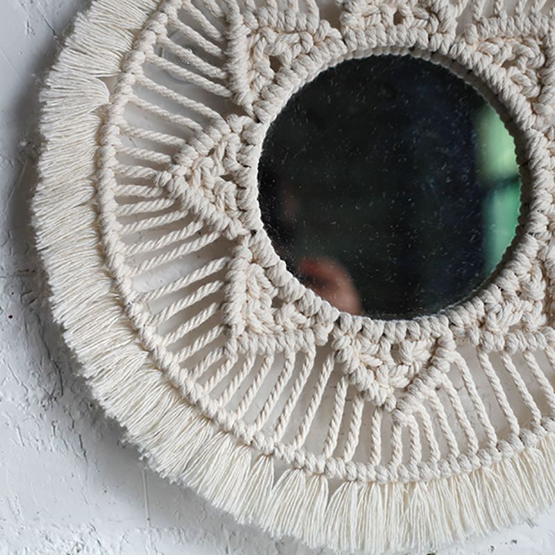 Wall Mirror Decor Round Hanging Wall Art Decoration for Bedroom Nursery Living Room Apartment Office Entryways Home