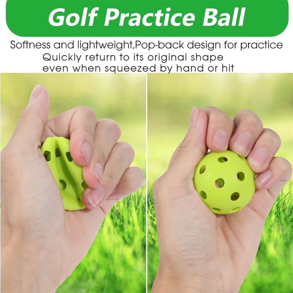 12 Pcs 42MM Plastic Golf Balls,26-Hole Indoor Outdoor Practice Ball,Practice Golf Balls for Backyard,Soft Children's Hole Ball Toy,Training Plastic Balls Airflow Hollow for Swing Practice (Multicolor)
