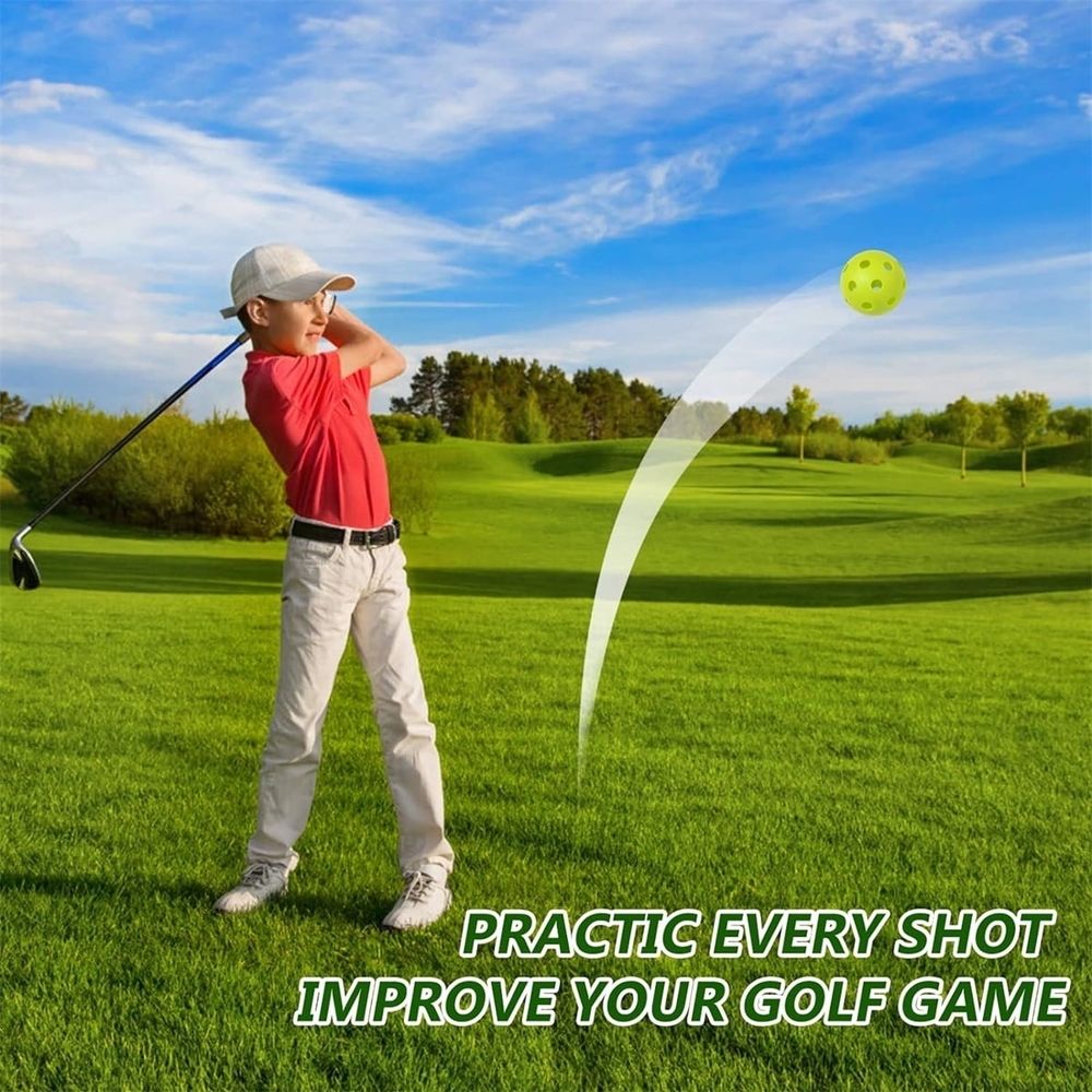 12 Pcs 42MM Plastic Golf Balls,26-Hole Indoor Outdoor Practice Ball,Practice Golf Balls for Backyard,Soft Children's Hole Ball Toy,Training Plastic Balls Airflow Hollow for Swing Practice (Multicolor)