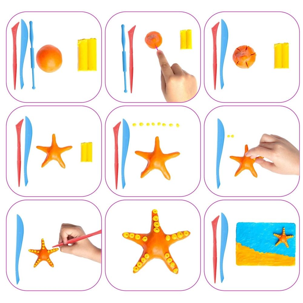 Air Dry Clay Magic Clay, 24 Colors Modeling Clay with Tools, Soft & Ultra Light, Toys Gifts for Age 3+ Years Old