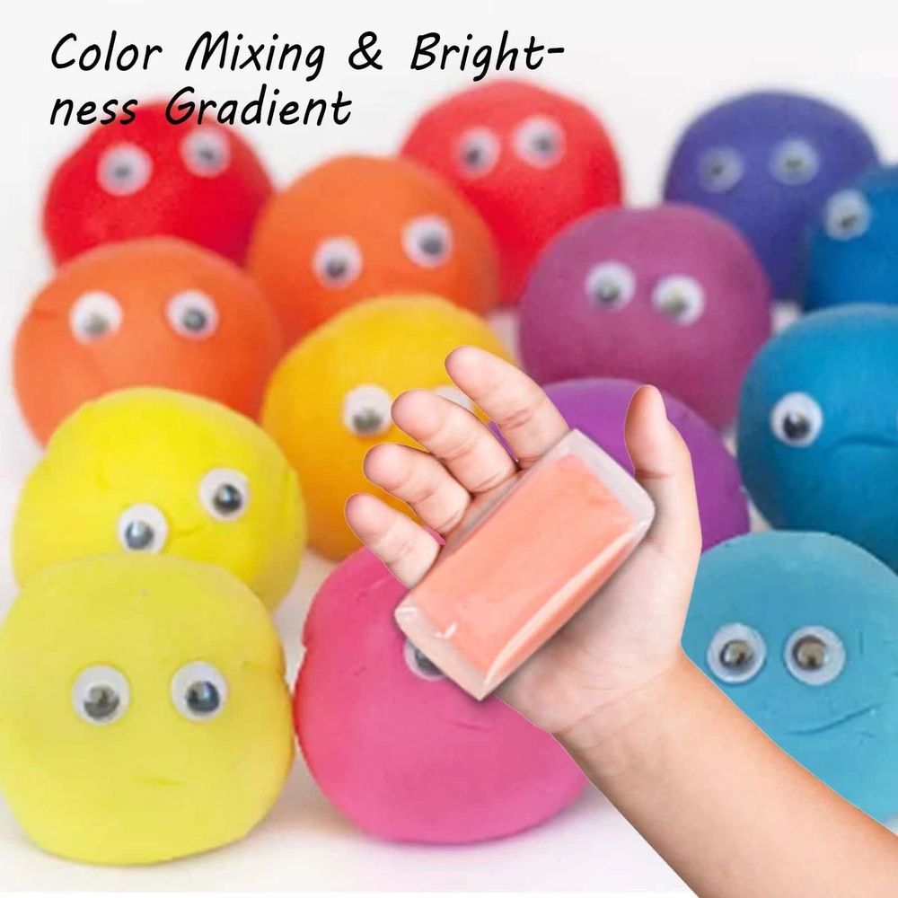 Air Dry Clay Magic Clay, 24 Colors Modeling Clay with Tools, Soft & Ultra Light, Toys Gifts for Age 3+ Years Old