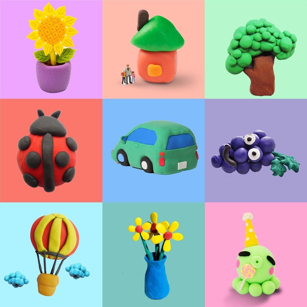 Air Dry Clay Magic Clay, 24 Colors Modeling Clay with Tools, Soft & Ultra Light, Toys Gifts for Age 3+ Years Old