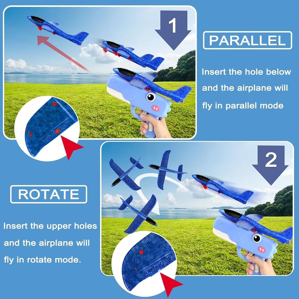 2/3 Pack Airplane Launchers Toy for Kids Toy Plane Outdoor Toys for Boys Flying Toys Birthday Gifts for Boys Girls 4 5 6 7 8 9 10 11 12 Year Old