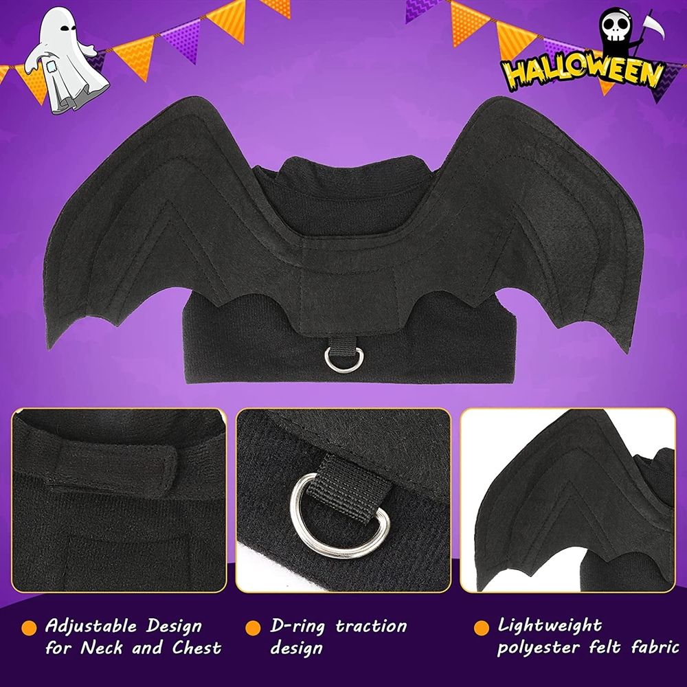 Dog Halloween Costume - Halloween Bat Wings Pet Costumes for Dogs Cats Halloween Party Large