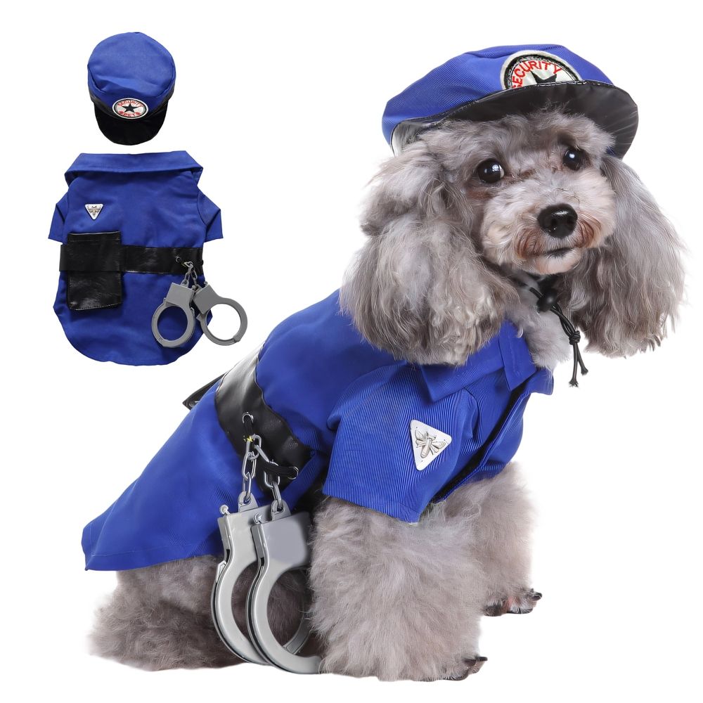 New Dog Halloween Costumes,Whimsical Halloween Costumes for Dogs,Polyester Police Set Large Dog Halloween Costumes,For Halloween,Party,Photos,Xl