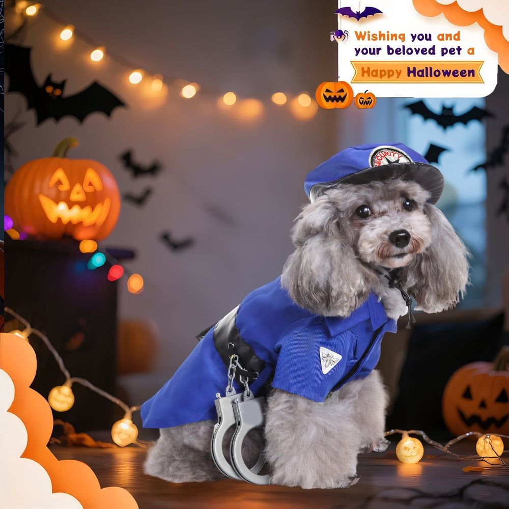 New Dog Halloween Costumes,Whimsical Halloween Costumes for Dogs,Polyester Police Set Large Dog Halloween Costumes,For Halloween,Party,Photos,Xl