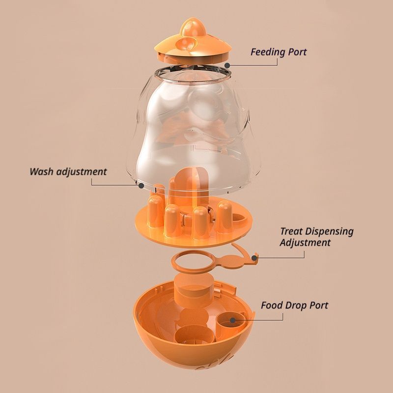 2Pcs  Pet Tumbler Feeder Puzzle Toy Pet Training Dispenser-Orange