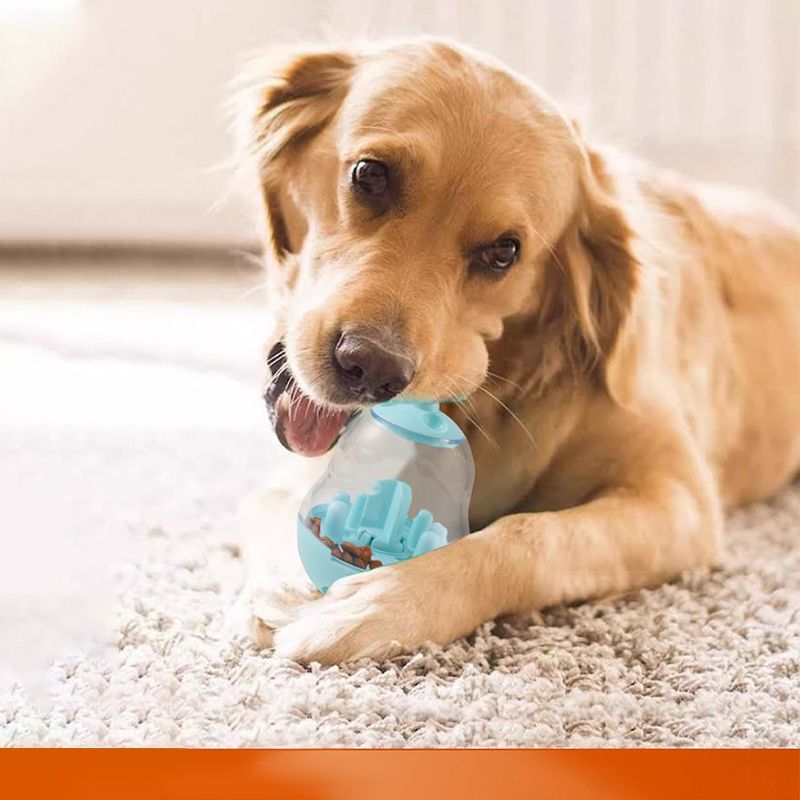 2Pcs  Pet Tumbler Feeder Puzzle Toy Pet Training Dispenser-sky blue