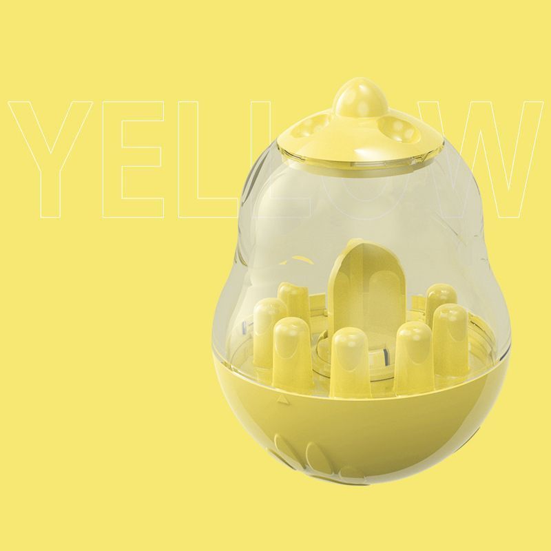 2Pcs  Pet Tumbler Feeder Puzzle Toy Pet Training Dispenser-yellow