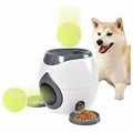 Automatic Pet Treat Dispenser Toy with 2 Tennis Balls and Feeding Spoon for IQ and Coordination Training
