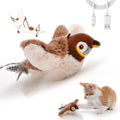 Cat Squeaky Toys Rechargeable Interactive Cat Toy Touch Activated Kitten Plush Pet Toys Brown