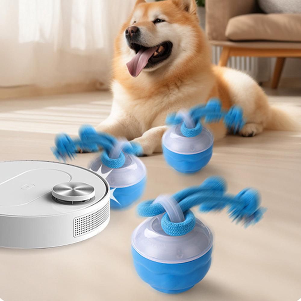 3-Mode Pet Interactive Toys Squeaky Auto Rolling Ball Dog Toy Blue