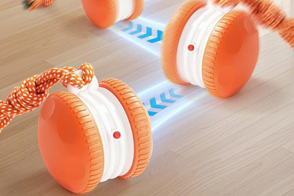 Interactive Pet Rolling Ball Toy Rechargeable Automatic Play Ball for Cats and Dogs - Orange