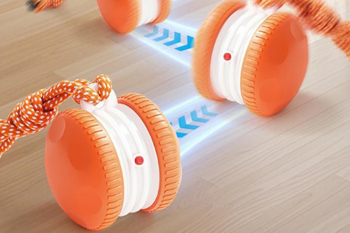 Interactive Pet Rolling Ball Toy Rechargeable Automatic Play Ball for Cats and Dogs - Orange