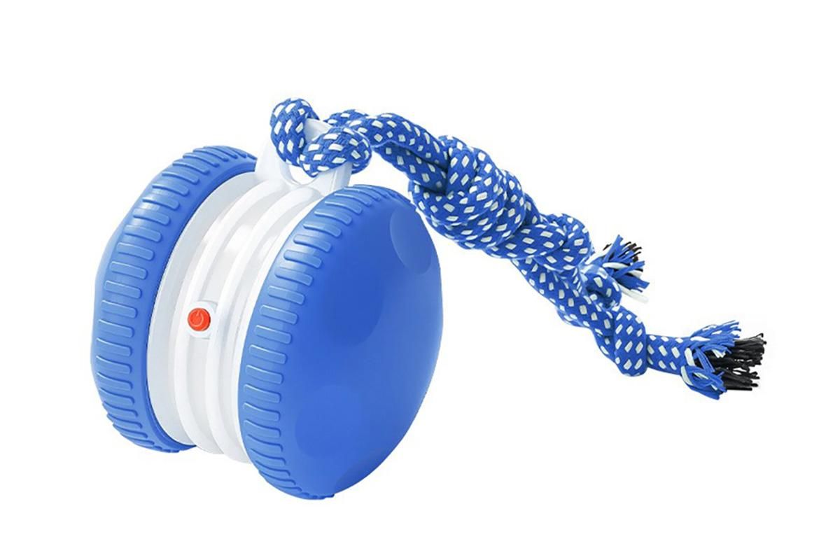 Interactive Pet Rolling Ball Toy Rechargeable Automatic Play Ball for Cats and Dogs - Blue