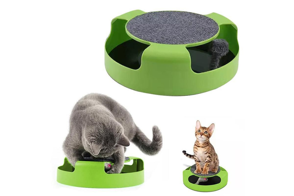 Pet Cat Catch Mouse Interactive Toy Cat Scratch Board Toy with Felt Scratching Claw Mat