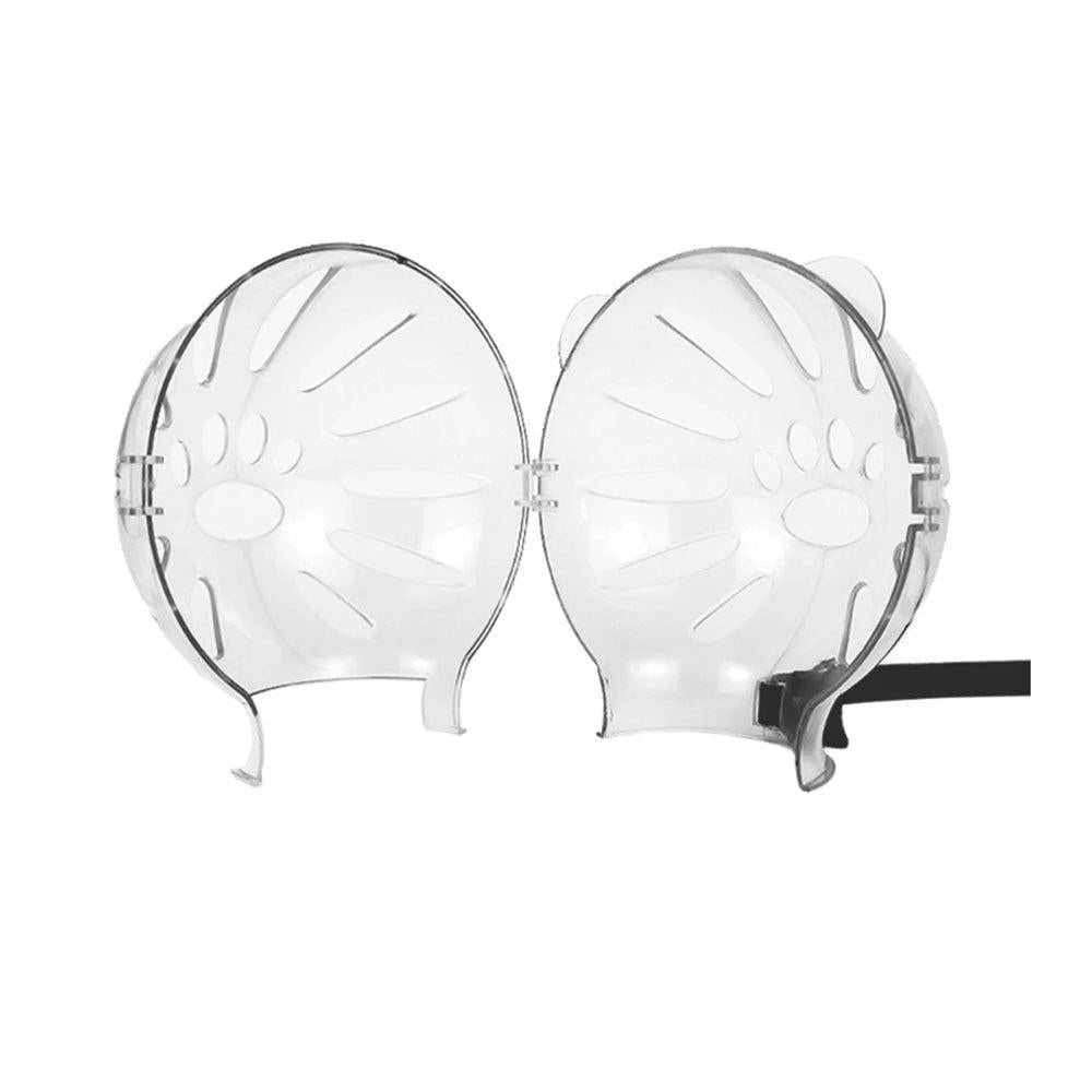 Transparent Cat Hood Astronaut Helmet Muzzle Mask Preventing Biting and Licking - Large