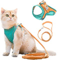 Pet Harness and Leash Set with Reflective Strip for Cats Dogs - Green S