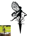 2Pcs Fairy Silhouette Metal Statue Garden Yard Stake Decorative Outdoor Sculpture