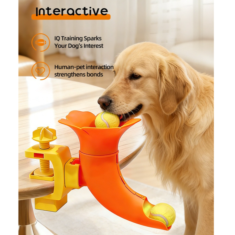 Automatic Pet Ball Launcher, Tennis Ball Launcher, Interactive Pet Toy to Keep Your Pet Entertained - Red