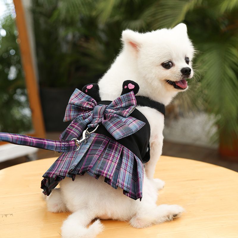Dog Harness Skirt Traction Polyester 273 Vest Traction Wine Red L (chest circumference 45 back length 35m)