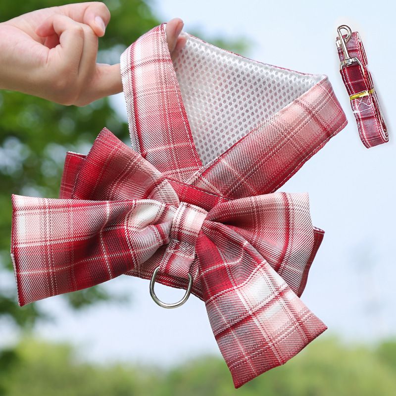 Dog Harness Skirt Traction Polyester 273 Vest Traction Wine Red XXL (chest circumference 58 back length 40cm)