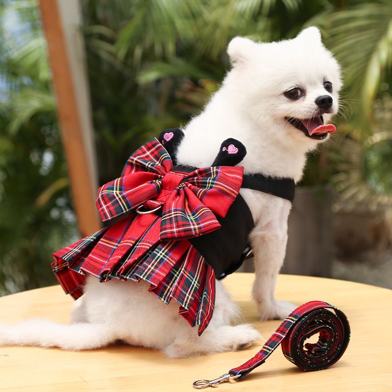 Dog Harness Skirt Traction Polyester 273 Vest Traction Wine Red XXL (chest circumference 58 back length 40cm)