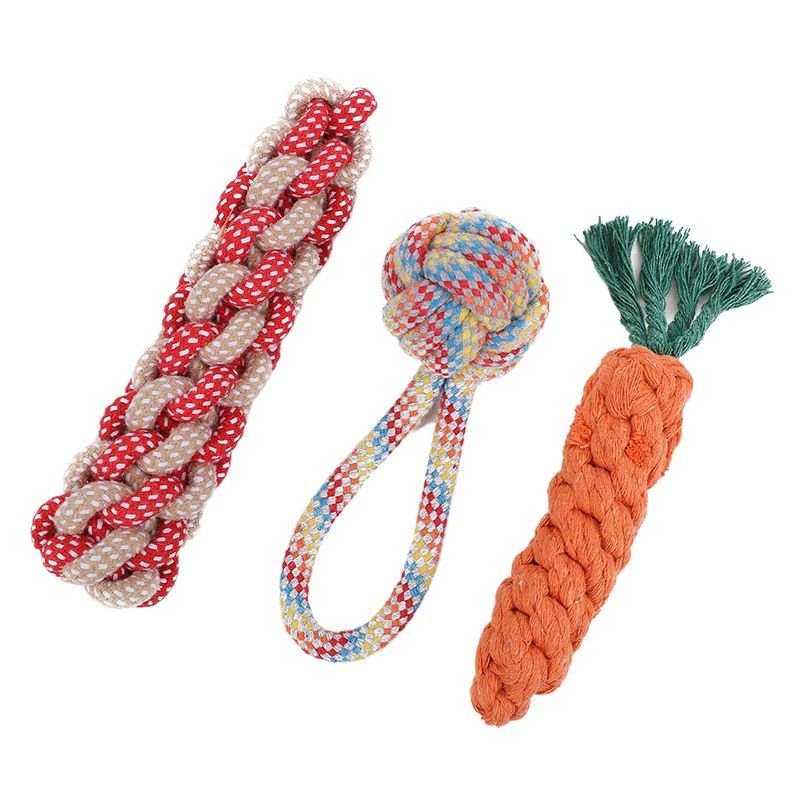 Pet Dog Toy Beika Cotton Rope Knot Carrot Teething 16CM screaming chicken