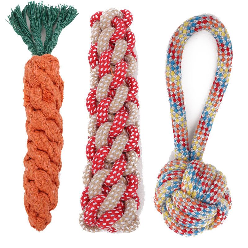 Pet Dog Toy Beika Cotton Rope Knot Carrot Teething 16CM screaming chicken