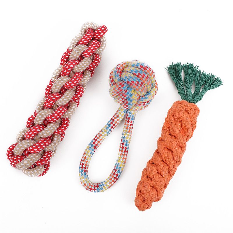 Pet Dog Toy Beika Cotton Rope Knot Carrot Teething 16CM screaming chicken