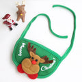 Pet Christmas Hat Bandana Wearable Accessories Green Deer Pattern Bib (Suitable for Pets Under 15 lbs)