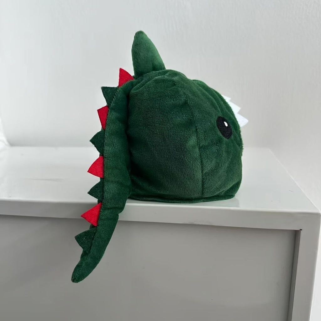Adorable Dinosaur Hood for Small Pets, Fun Cat Costume Hat with Cartoon Design for Photo Shoots and Party Dress-Up (Dark Green)