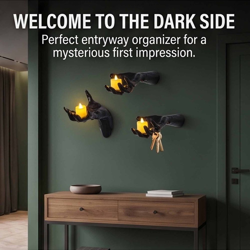 3Pcs Wall Mounted Creepy Hand Decoration, Indoor Gothic Halloween Decor, Resin Spooky Wall Mount for Gothic Home Decor, Creepy Decor, Hanging Jewelry