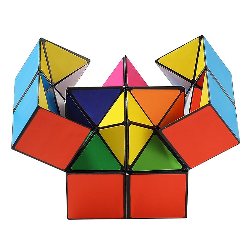 2 in 1 Combo Infinity Cube Toy Transforming Geometric Puzzle 3D Assembly Stress Anxiety Relief Magic Puzzle Cubes