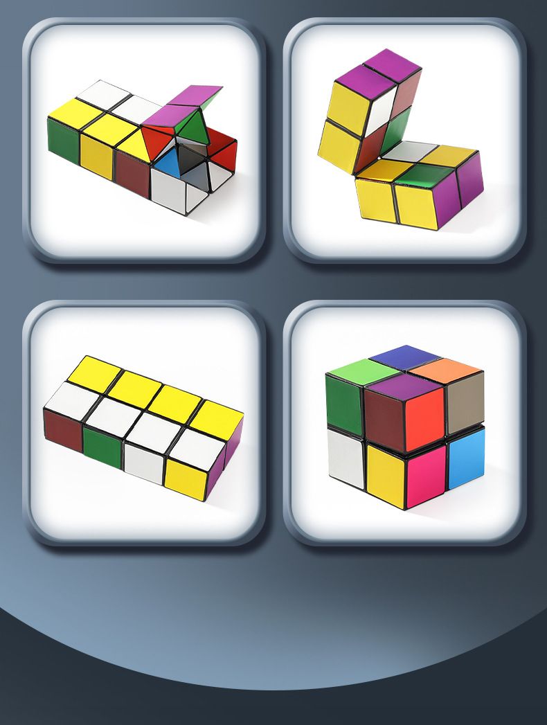 2 in 1 Combo Infinity Cube Toy Transforming Geometric Puzzle 3D Assembly Stress Anxiety Relief Magic Puzzle Cubes