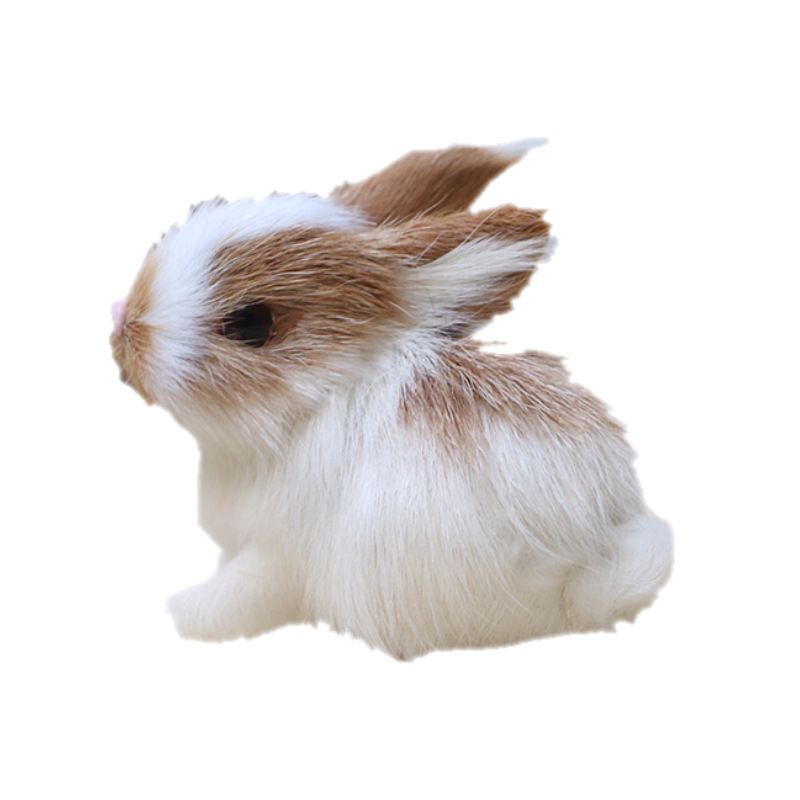 4PCS Mini Realistic Cute Plush Rabbits Lifelike Animal Easter Bunny Simulation Model Birthday Gift Furry Rabbit Figurine
