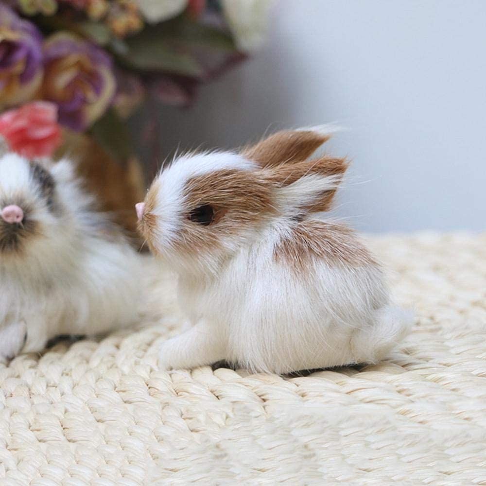 4PCS Mini Realistic Cute Plush Rabbits Lifelike Animal Easter Bunny Simulation Model Birthday Gift Furry Rabbit Figurine