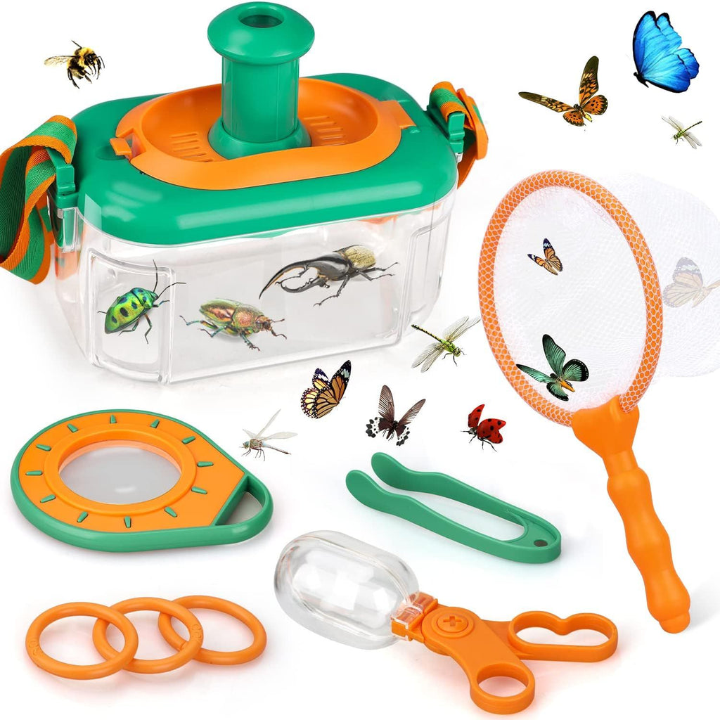 Bug Catcher Kit for Kids Bug Catching Kit with Butterfly Net,Bug Net,Butterfly Kit,Magnifying Glass,Insect Catcher
