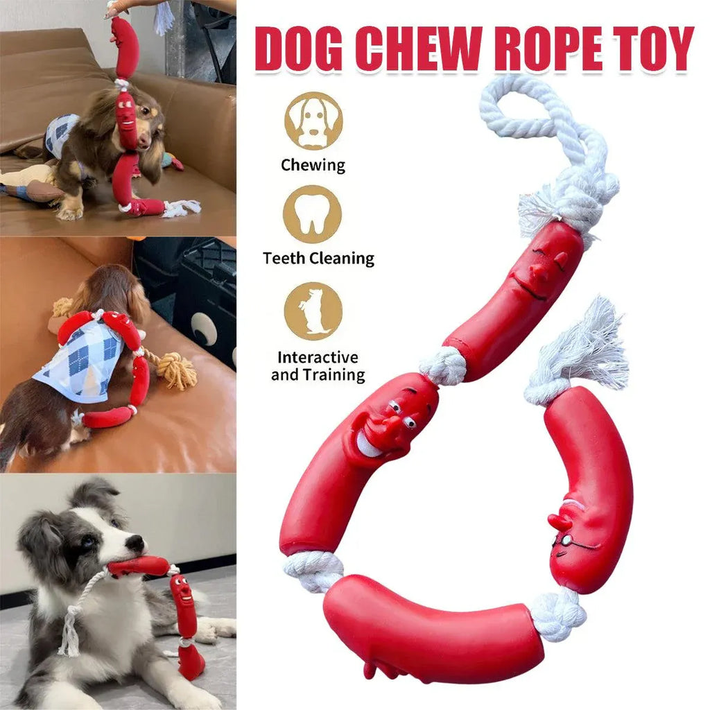 Dachshund Shaped Dog Chew Toy Durable Pet Teeth Cleaning Interactive Play Toy