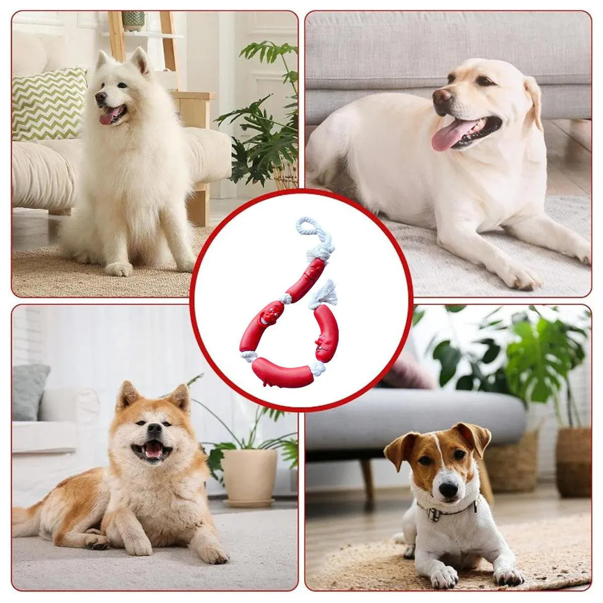 Dachshund Shaped Dog Chew Toy Durable Pet Teeth Cleaning Interactive Play Toy