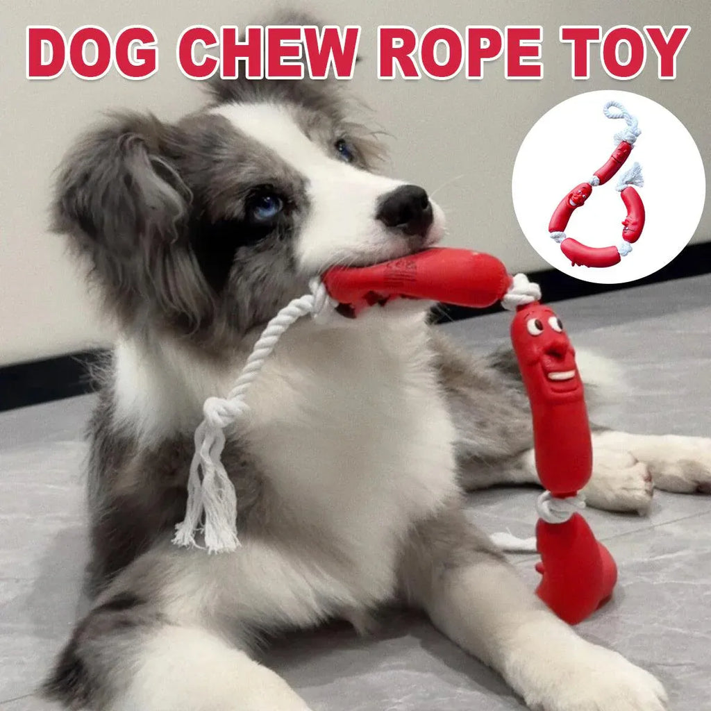 Dachshund Shaped Dog Chew Toy Durable Pet Teeth Cleaning Interactive Play Toy