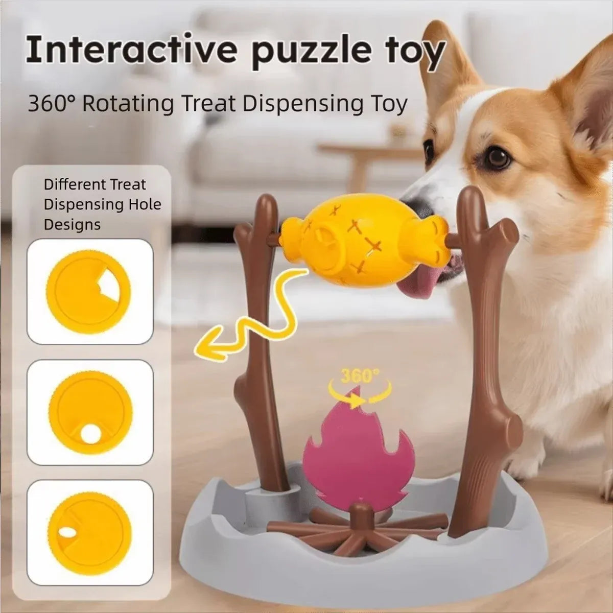 Pet Roast Meat Rolling Shaped Toy Slow Feeding Mental Stimulation for Dogs Cats